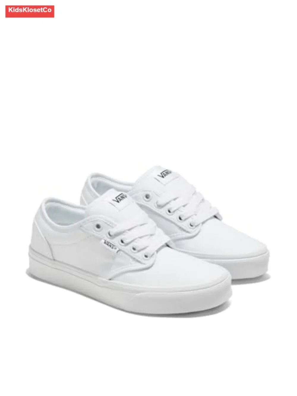Kids Canvas Low Top Lace Up Sneakers with Padded Collar and Waffle Outsole